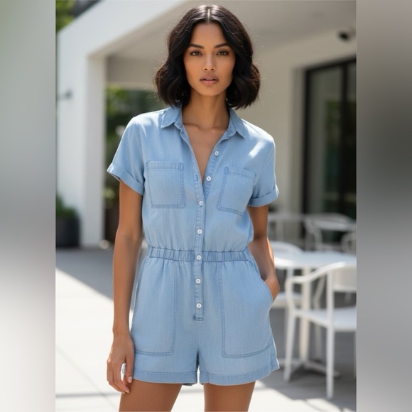 Bella Dahl Pants - Bella Dahl Sky Blue Blouse